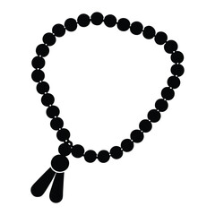 prayer beads simple icon white background.