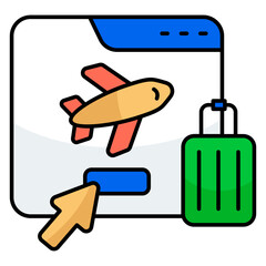 A beautiful design icon of online flight booking