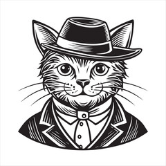 cat silhouette vector style