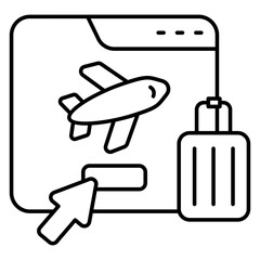 A beautiful design icon of online flight booking