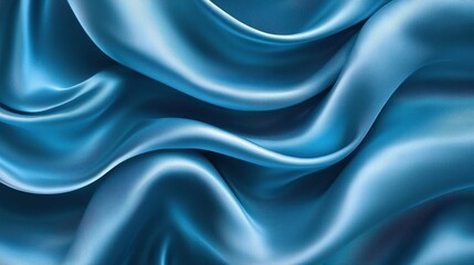 Obraz premium A deep, ethereal emerald green silk, rendered in 3D, cascades gracefully, its folds forming intricate waves and smooth surfaces, a mesmerizing backdrop that evokes a sense of tranquility and 