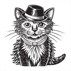 cat silhouette vector style