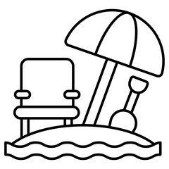 Modern design icon of deck chair