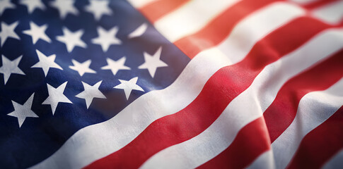 Waving American flag symbolizing freedom and patriotism