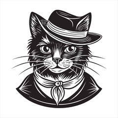 cat silhouette vector style