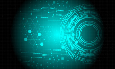 green blue lines circuit connecting cyberspace with shinny neon light abstract high technology background