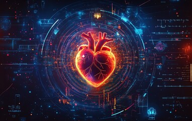 Obraz premium human heart illustration at the center