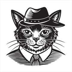 cat silhouette vector style