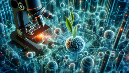 Scientific breakthrough in agricultural technology with digital enhancements
