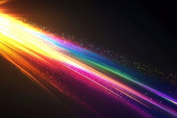 Ethereal Rainbow Blur: Magical Light Effect on Black Background, Perfect for Abstract Designs, Websites, Posters, and Digital Art Projects. Adds a touch of vibrant fantasy and dreamy ambiance to any  
