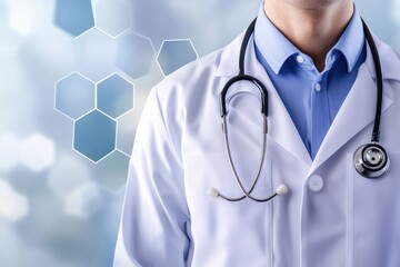 Graphic layouts for smart healthcare advertising featuring a medical professional