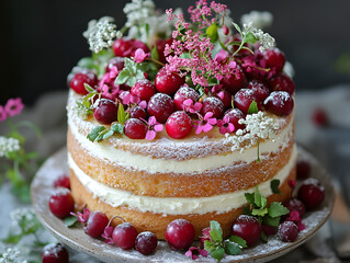 A delicate Swedish princess cake layered with marzipan and sponge cake.