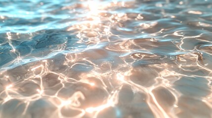 Sunlight sparkling on calm ocean water