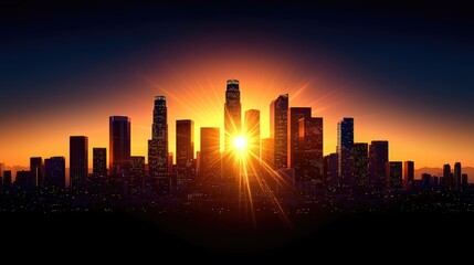 Sunset over los angeles skyline urban landscape cityscape photography twilight aesthetic viewpoint