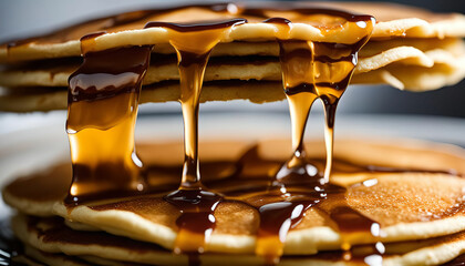 Pancakes with Drizzled Syrup