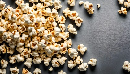 A Pile of Popcorn on a Gray Background