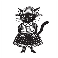 cat silhouette vector style