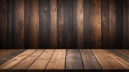 Rustic Wooden Wall with Rich Brown Textured Planks