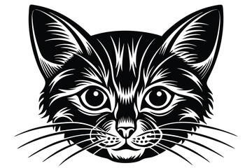 Obraz premium Cat head silhouette vector
