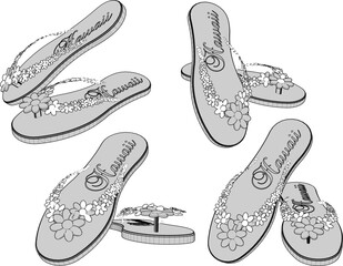 vector sketch illustration design of sandal shoes with for fashion women career going party 
