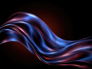 Dynamic flowing waves abstract art digital illustration dark background artistic perspective fluid motion concept