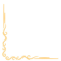 Golden Corner Border Ornament. Gold Certificate and Wedding Invitation Card Border