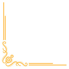 Golden Corner Border Ornament. Gold Certificate and Wedding Invitation Card Border
