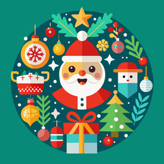 set of christmas elements