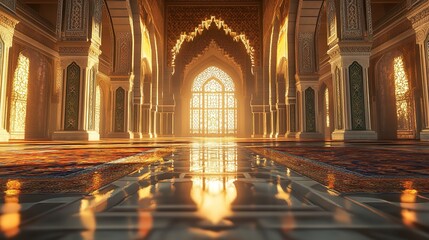 Obraz premium Luxurious muslim hotel lobby