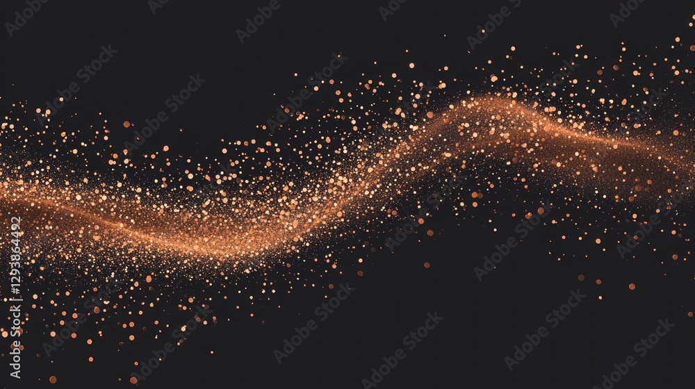 Poster a mesmerizing wave of golden particles floats gracefully, creating an enchanting ambiance. the gentl