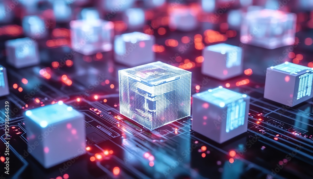 Poster closeup of a computer circuit board