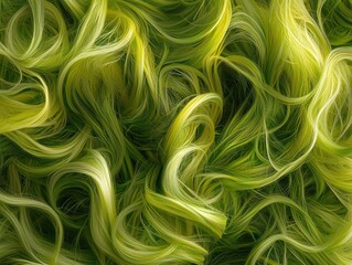 A mesmerizing canvas of vibrant green swirl lines reminiscent of nature's intricate organic forms, perfect as a captivating wallpaper background illustration that evokes a sense of tranquility 