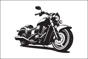 Elegant Vintage Motorcycle Vector Silhouette &ndash; Biker Lifestyle Art.