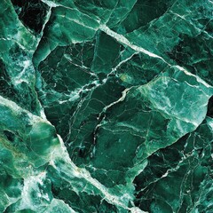 Fototapeta premium A polished slab of verdant marble, its veins like rivers of emerald flowing through its heart, showcasing the raw beauty of nature's artistry. 