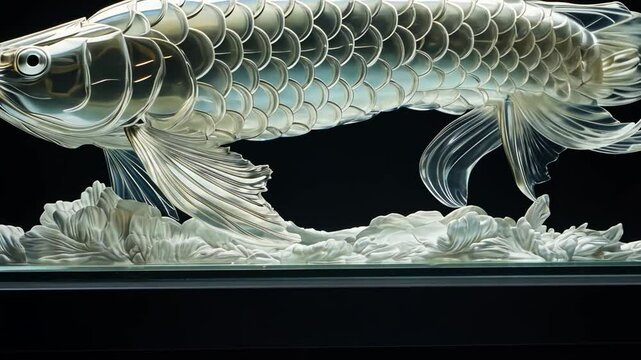 Silver Arowana Fish Sculpture: A Masterpiece of Art