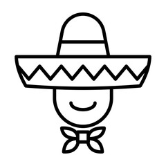 Illustration showing a black Mexican attribute icon on a white background