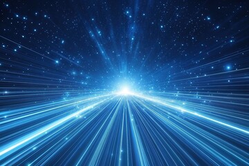 Abstract Futuristic Blue Technology Background: High-Speed Light Trails and Dynamic Streaks, Perfect for Sci-Fi, Tech Websites, Presentations, and Digital Designs. A vibrant, energetic backdrop ideal 