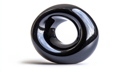 Deep Black Ink Swirl on White Paper in Captivating Slow Motion