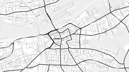 Minimalist Hamm Street Map with Labels and Neighborhoods
