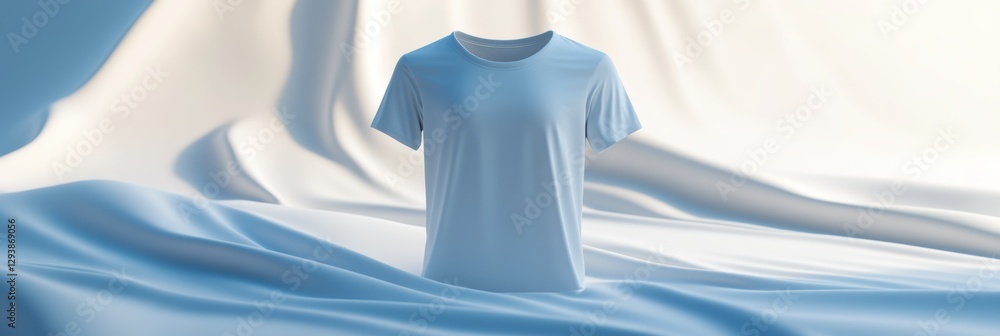 Poster glossy 3d icon of a shirt with high tech design on soft fabric