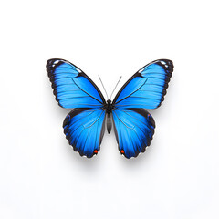 Obraz premium Blue Morpho butterfly isolated on white background