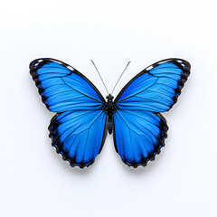 Obraz premium Blue Morpho butterfly isolated on white background