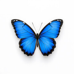 Fototapeta premium Blue Morpho butterfly isolated on white background