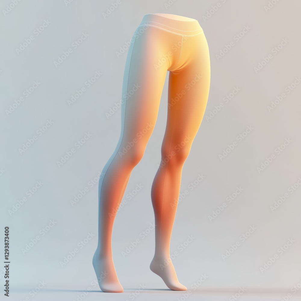 Poster 3d icon of leggings with subtle gradient effect for design use