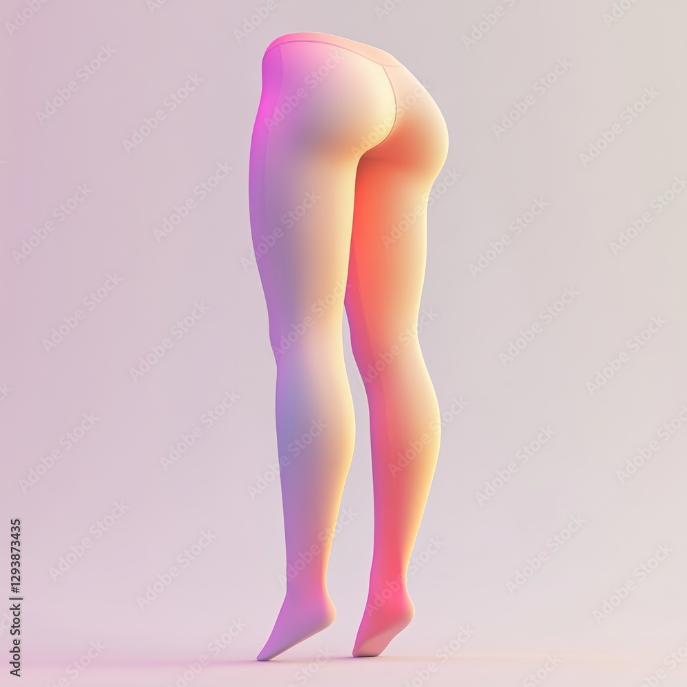 Poster 3d icon of leggings with subtle gradient effect in soft colors