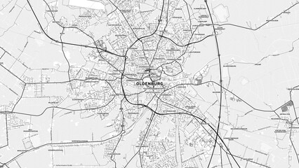 Obraz premium Minimalist Oldenburg Street Map with Labels and Neighborhoods