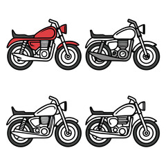Obraz premium Motorcycle Design Elements Vector Icon Pack