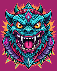 monster in Pop art style for canvas, t shirts to edit yourself