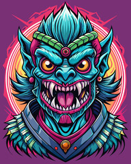 monster in Pop art style for canvas, t shirts to edit yourself