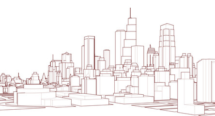 Obraz premium abstract modern city 3d illustration